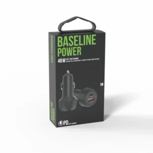מטען רכב כפול ומהיר BASELINE 48W כולל כבל 1 מטר